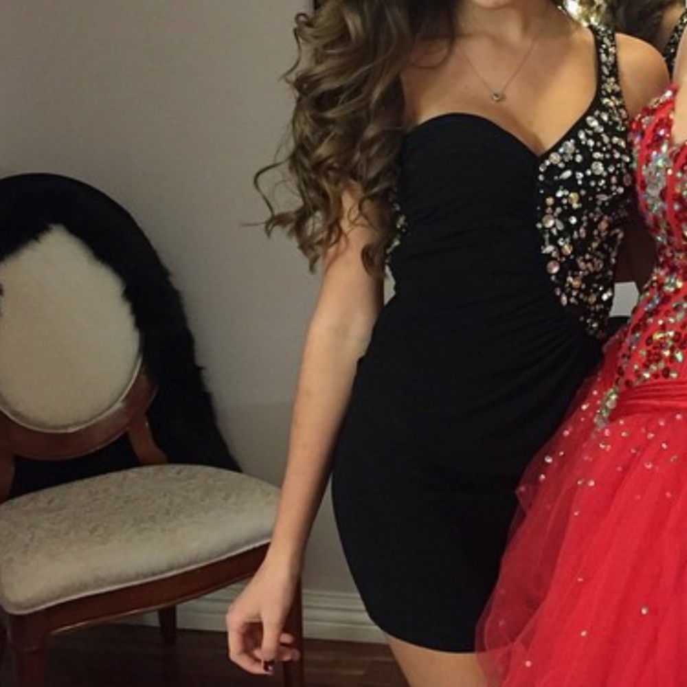 Black bodycon sparkle dress